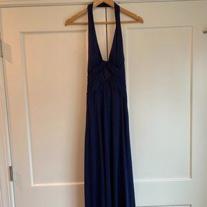 Laundry by Shelli Segal Navy Blue Halter Evening Gown